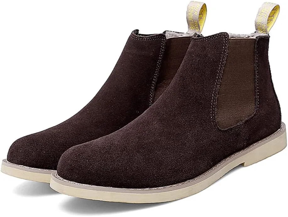 Chelsea Boots Men Suede Leather Casual Chukka Ankle Boots Classic Elastic Dress Ankle Boots for Men Outdoor Fashion Shoes