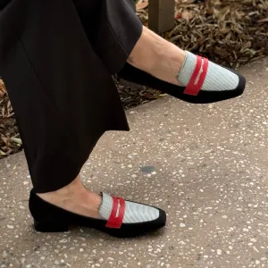 Chrissie Sailor - Black Suede Red Multi