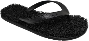 CLEANUP Flip Flops | Mens | Flat Classic Black | Exfoliating, Massaging and Relaxing | Comfortable & Lightweight Thong Sandals | 100% Vegan Recyclable Fibers |