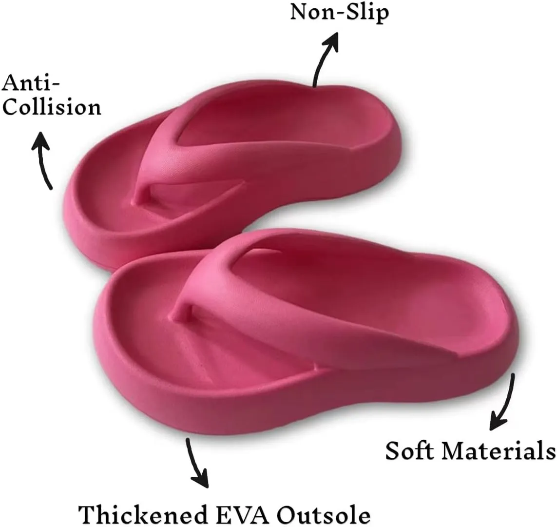 Cloud Comfy Flip Flops for Women Lightweight Thicken Sole Pillow Slippers Cute Cushioned Slippers Soft Foam Non-Slip Shower Bathroom Slides Sandals Cozy EVA Indoor and Outdoor
