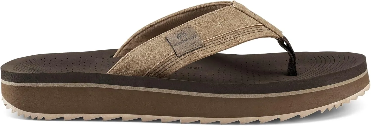Cobian Men’s Roca Rise Synthetic Leather Strap Flip-Flop Sandals