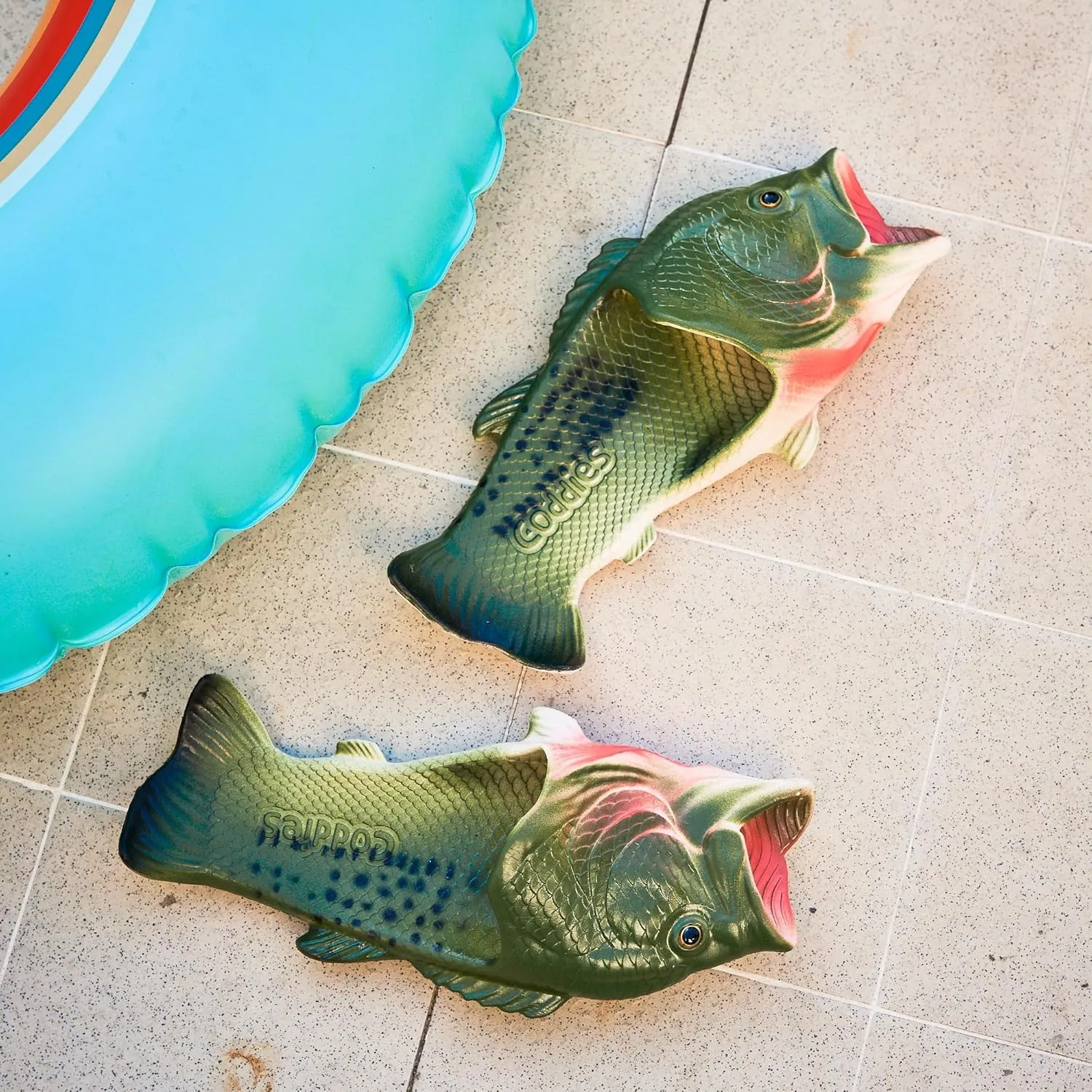 Coddies Fish Flip Flops | The Original Fish Slippers | Funny Gift, Unisex Sandals, Bass Slides, Pool, Beach & Shower Shoes | Men & Women