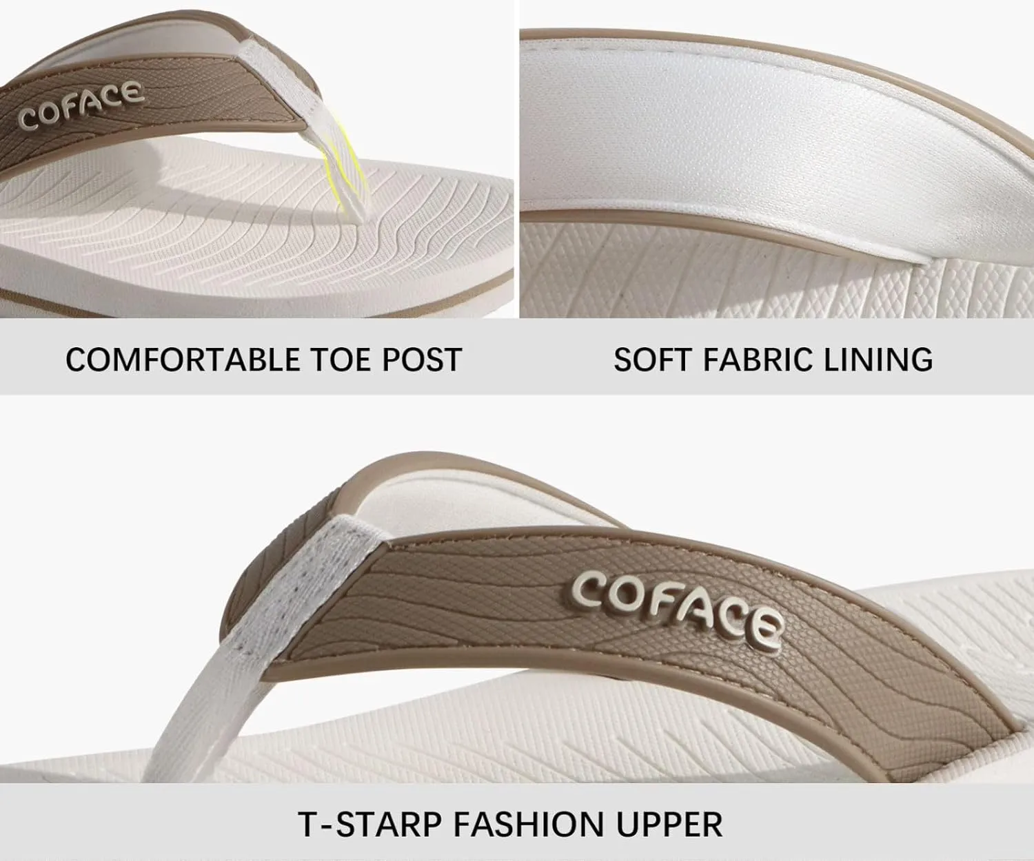 COFACE Men's Flip Flops Comfortable Yoga Mat Cushion Thong Sandals with Arch Support Casual Summer Beach Slides For Man, Size 7~15