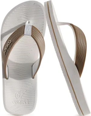 COFACE Men's Flip Flops Comfortable Yoga Mat Cushion Thong Sandals with Arch Support Casual Summer Beach Slides For Man, Size 7~15