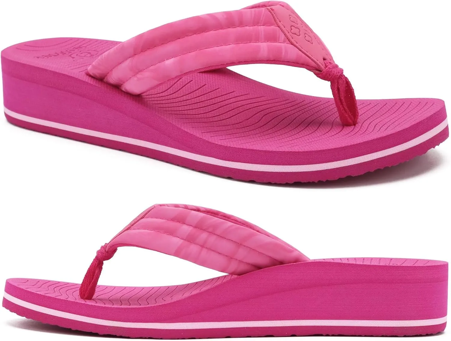 COFACE Women’s Flip Flops with Arch Support Ladies Fashion Lightweight Wedge Flip Flops Comfortable Yoga Mat Sole Summer Platform Thong Sandals
