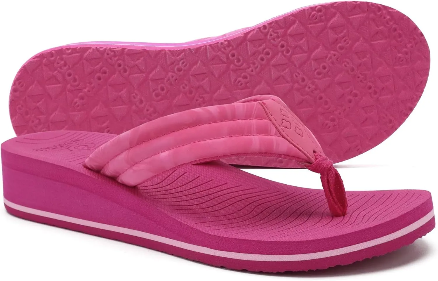 COFACE Women’s Flip Flops with Arch Support Ladies Fashion Lightweight Wedge Flip Flops Comfortable Yoga Mat Sole Summer Platform Thong Sandals