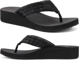 COFACE Women’s Flip Flops with Arch Support Ladies Fashion Lightweight Wedge Flip Flops Comfortable Yoga Mat Sole Summer Platform Thong Sandals