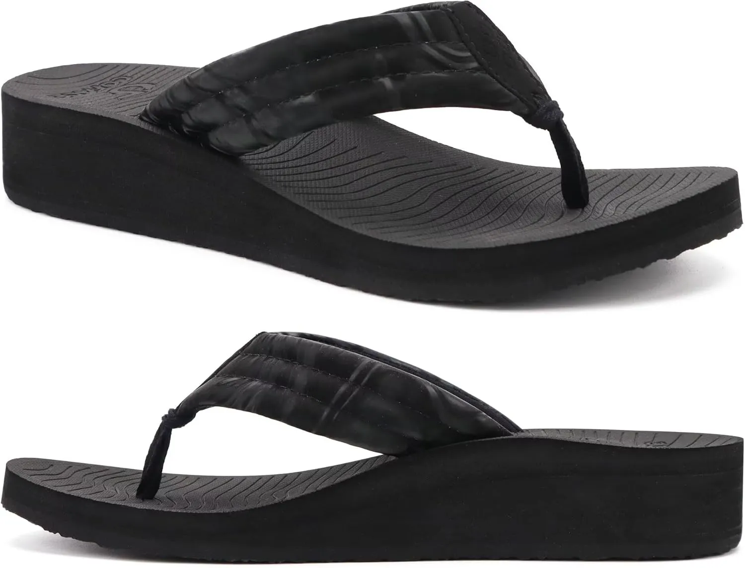 COFACE Women’s Flip Flops with Arch Support Ladies Fashion Lightweight Wedge Flip Flops Comfortable Yoga Mat Sole Summer Platform Thong Sandals