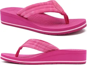 COFACE Women’s Flip Flops with Arch Support Ladies Fashion Lightweight Wedge Flip Flops Comfortable Yoga Mat Sole Summer Platform Thong Sandals
