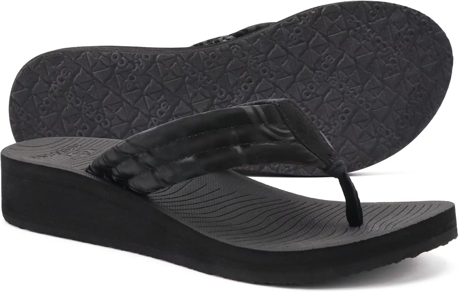 COFACE Women’s Flip Flops with Arch Support Ladies Fashion Lightweight Wedge Flip Flops Comfortable Yoga Mat Sole Summer Platform Thong Sandals