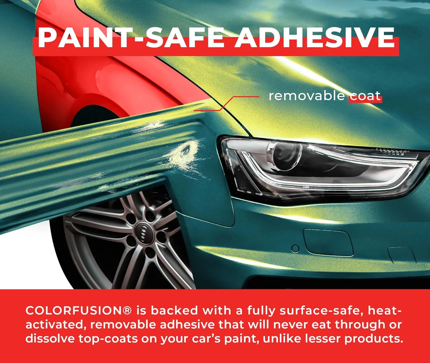ColorFusion PPF by VViViD, Gloss Flip Thunder Green Dry Apply PPF Vinyl Car Wrap Roll 1ft x 5ft