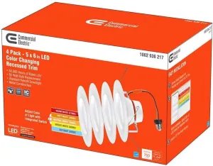 Commercial Electric SG_B07J23DL2S_US NS01aA11FR1-259 LED Retrofit, 4 Pack, Color Changing with Switch