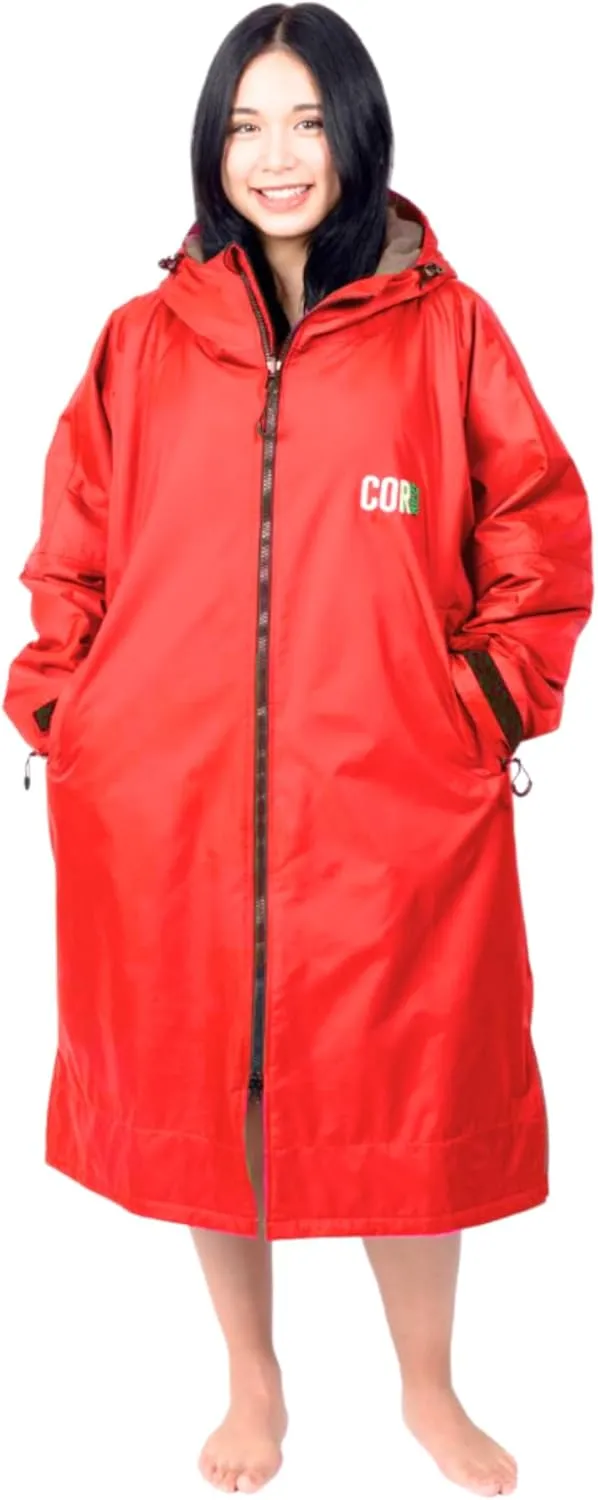 COR Surf Swim Parka for Youth and Adults | Heavy-Duty Weatherproof Swimming Jacket with Size Options for Men, Women and Kids