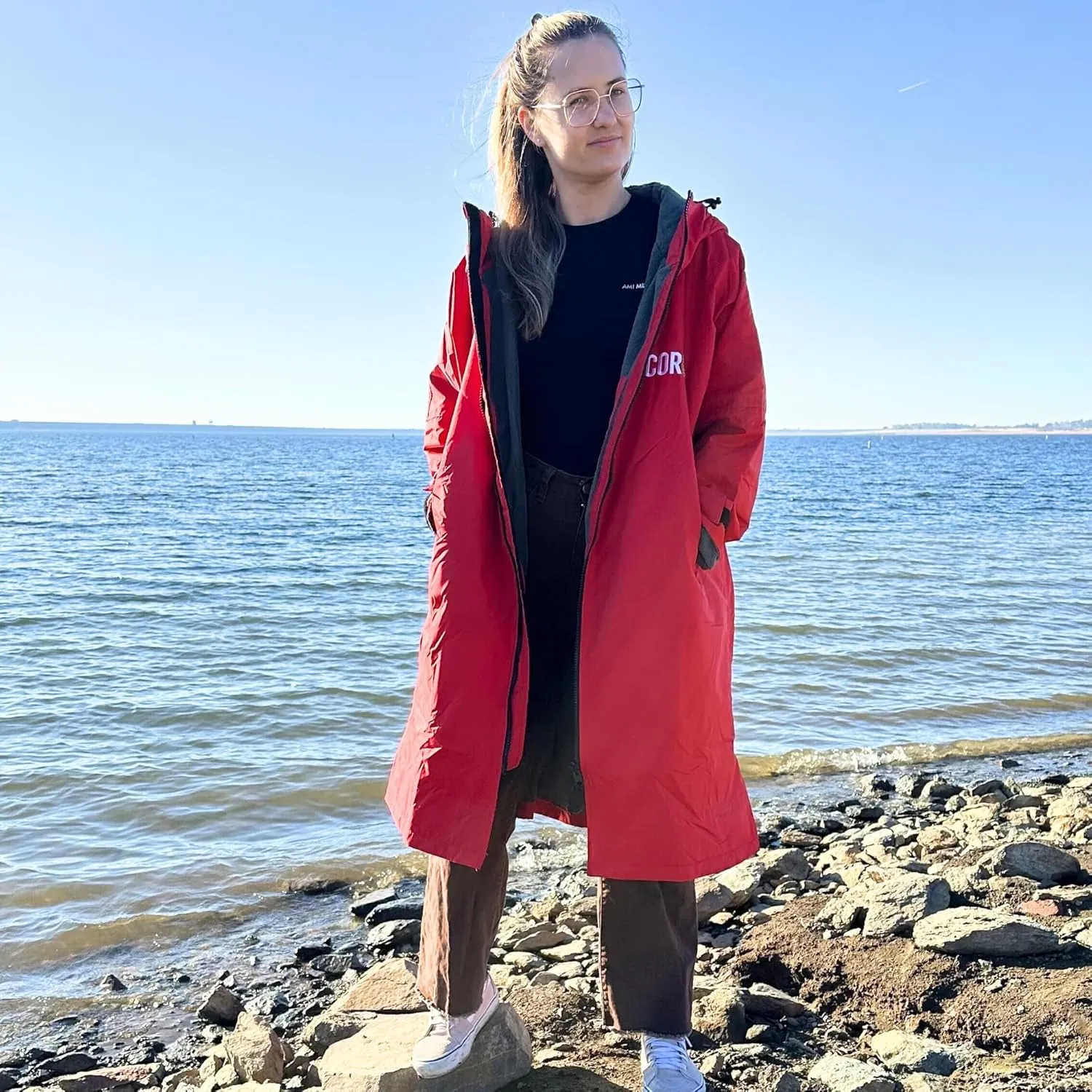 COR Surf Swim Parka for Youth and Adults | Heavy-Duty Weatherproof Swimming Jacket with Size Options for Men, Women and Kids