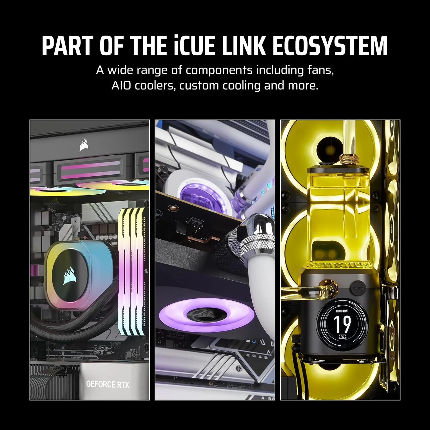 CORSAIR iCUE Link LX120-R RGB 120mm PWM Reverse Fans – Triple Fan Kit – Low-Noise, Magnetic Dome Bearing, Dual Light Loops, CORSAIR QuikTurn Screws, Zero RPM Mode – White