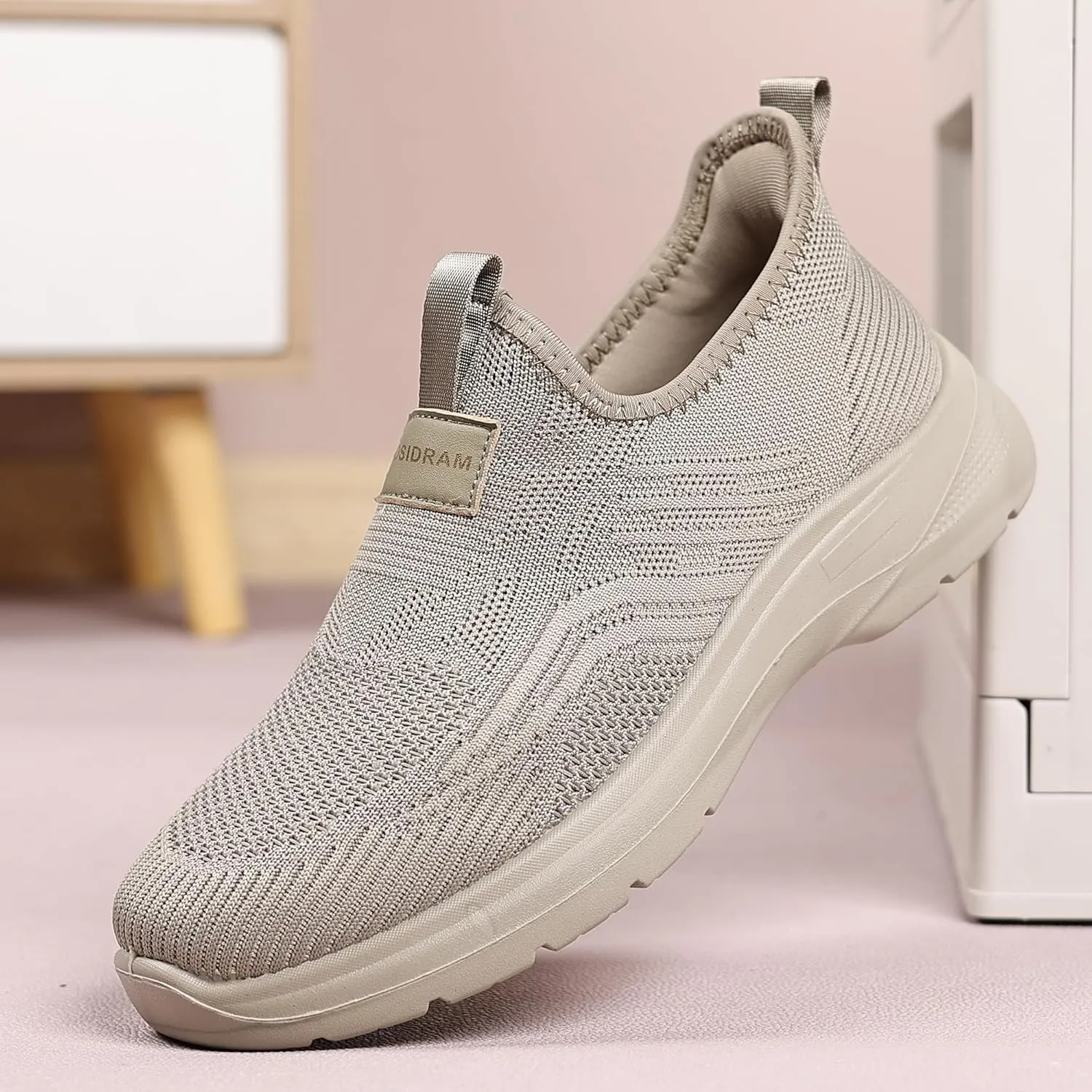 COSIDRAM Men's Step in Shoes Hands Free Breathable Mesh Cushioned Lightweight Comfort Slip On Athletic Gym Workout Sneaker
