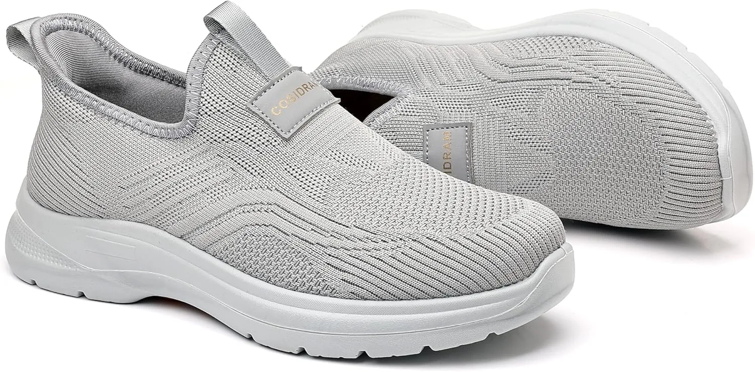 COSIDRAM Men's Step in Shoes Hands Free Breathable Mesh Cushioned Lightweight Comfort Slip On Athletic Gym Workout Sneaker