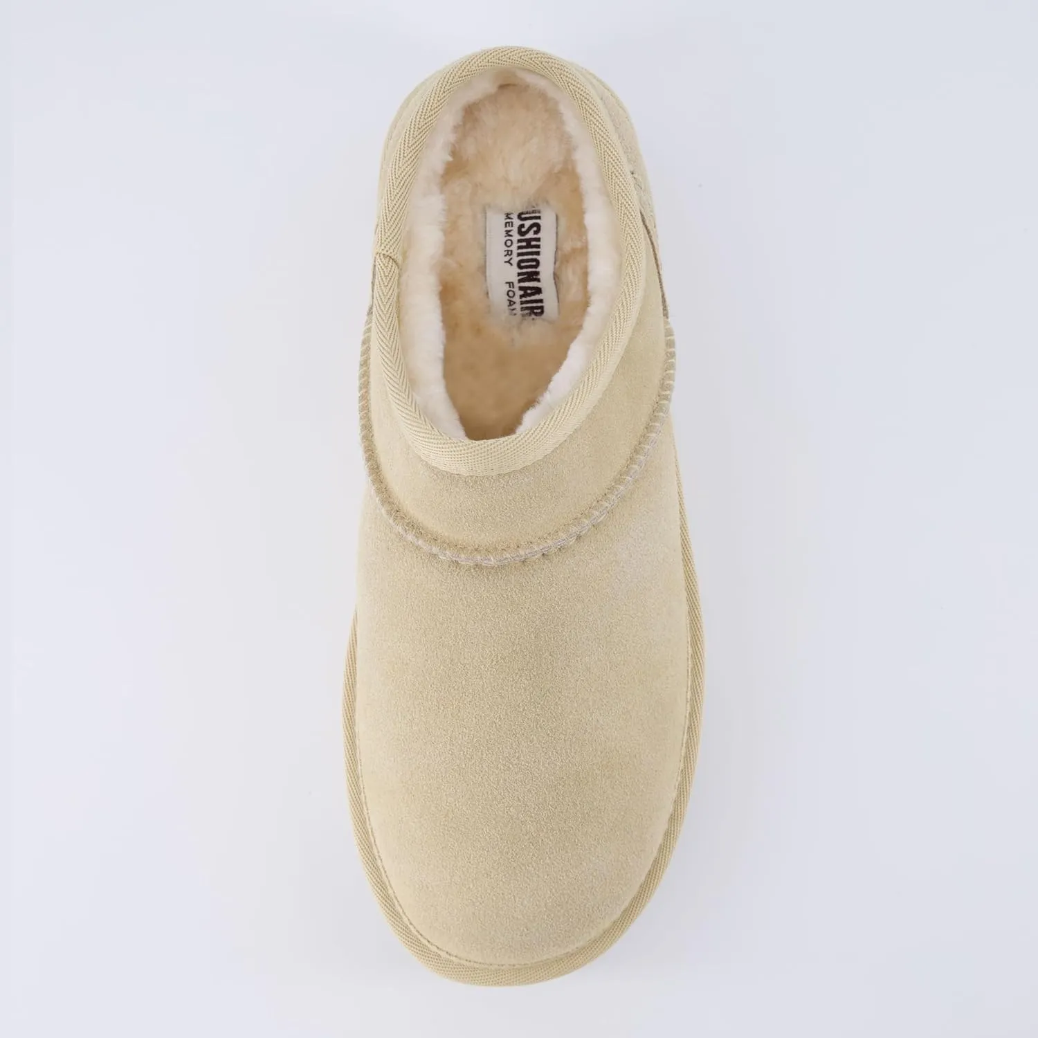 CUSHIONAIRE Women's Huggy Genuine Suede Cozy Mule Platform  Memory Foam, Wide Widths Available