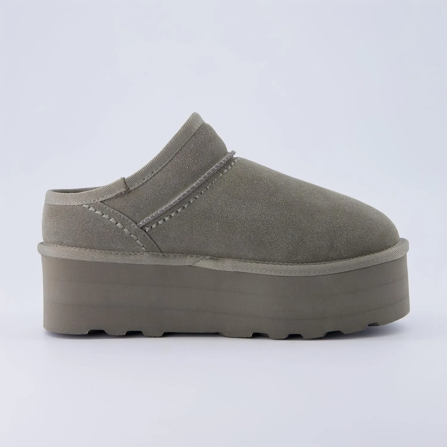 CUSHIONAIRE Women's Huggy Genuine Suede Cozy Mule Platform  Memory Foam, Wide Widths Available
