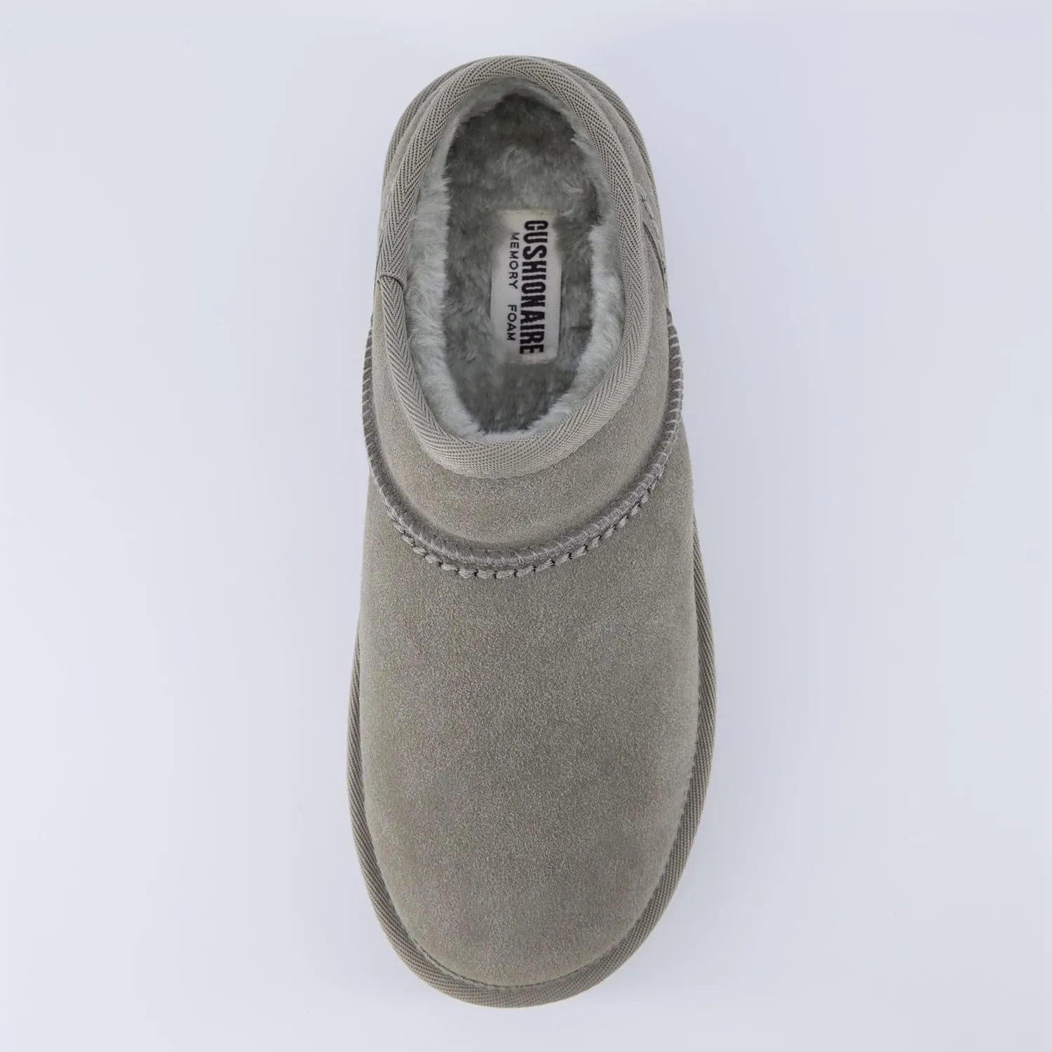 CUSHIONAIRE Women's Huggy Genuine Suede Cozy Mule Platform  Memory Foam, Wide Widths Available