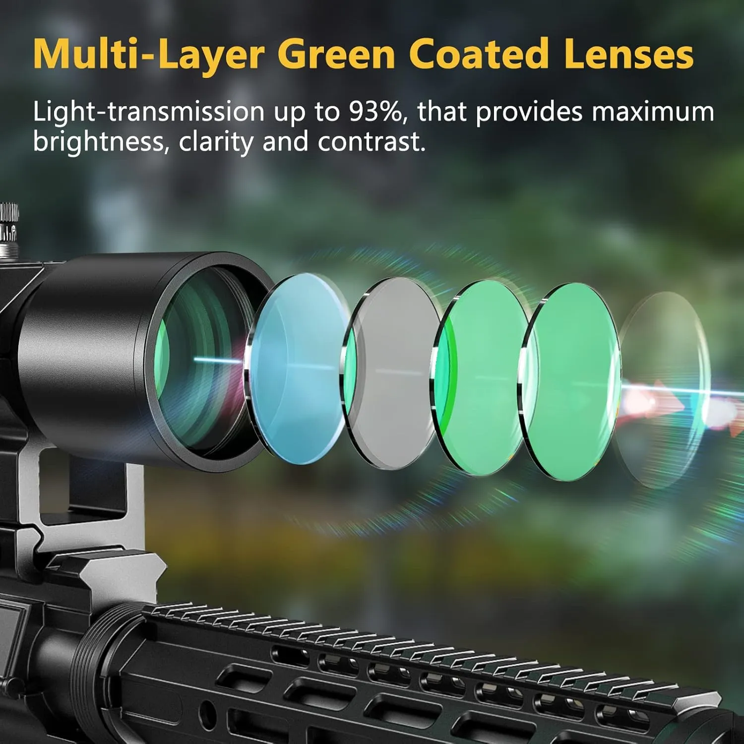 CVLIFE 1.5-5x32 Crossbow Scope, 20-100 Yards Etched Glass Ballistic Reticle, Red Green Illuminated Crossbow Scope for Hunting with 20mm Scope Rings