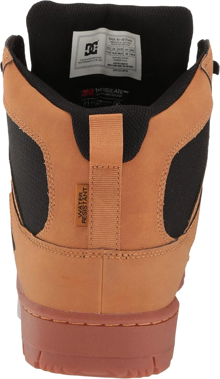 DC Men's Pure High-top Water Resistant Boot Skate Shoe Snow