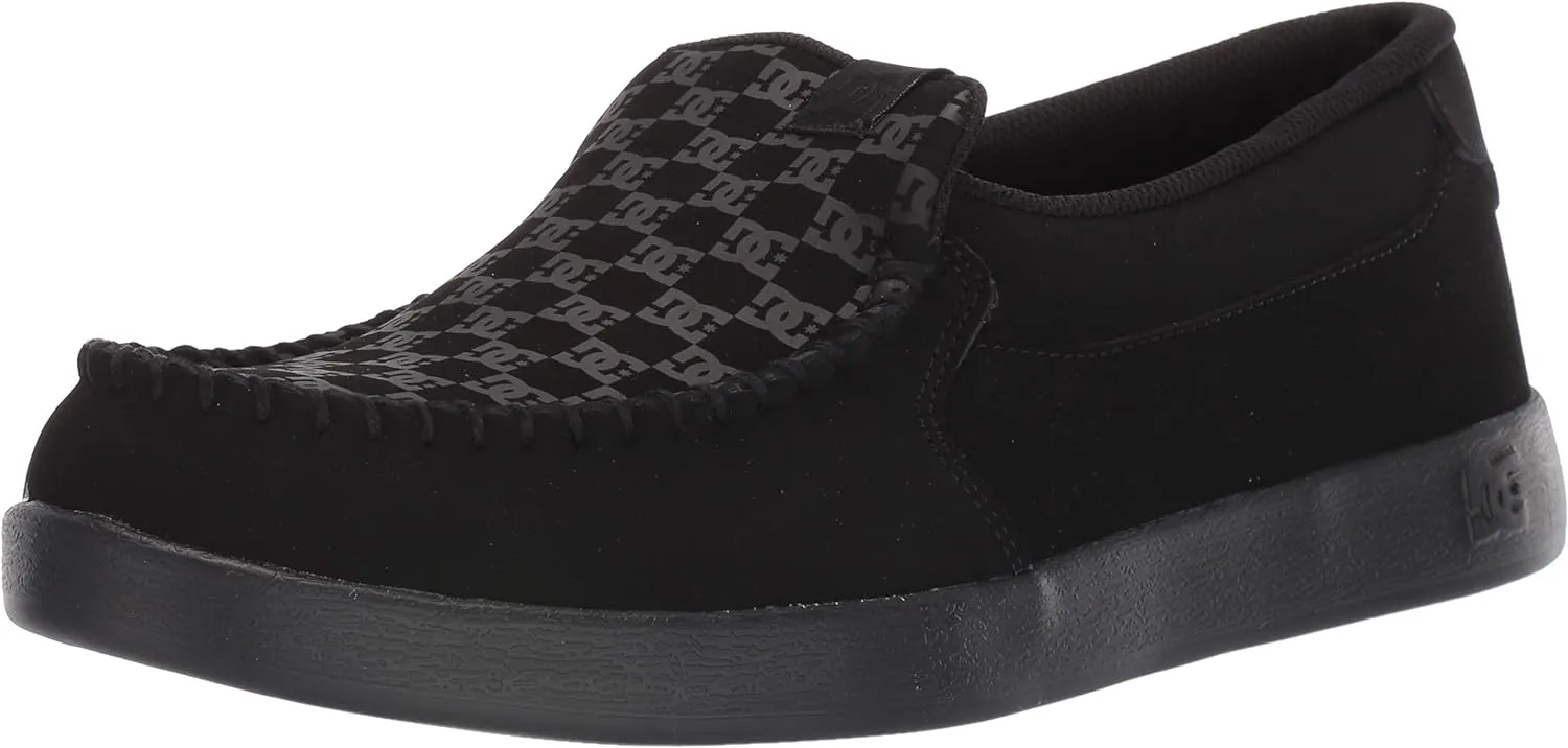 DC mens Villain Casual Slip on Skate Shoe, Black, 7.5 US
