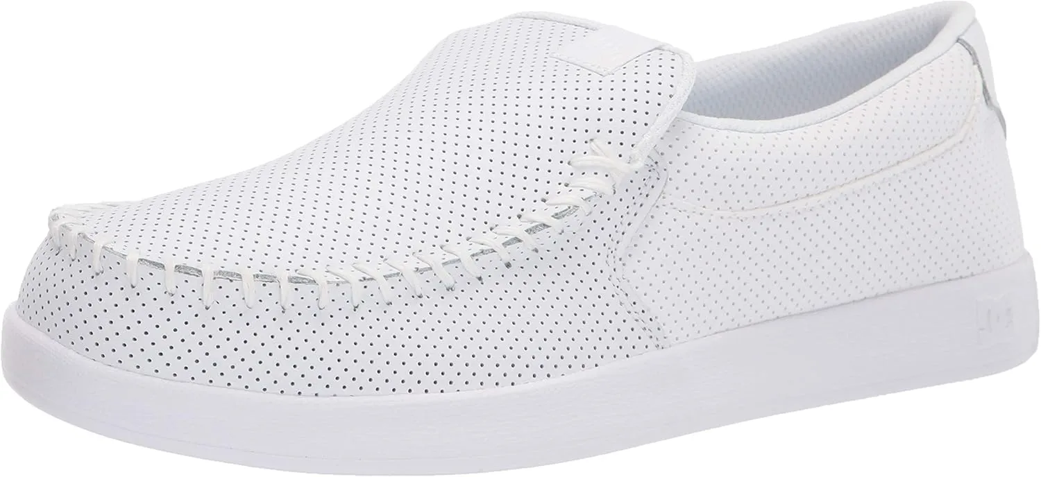 DC mens Villain Casual Slip on Skate Shoe, White, 15 US