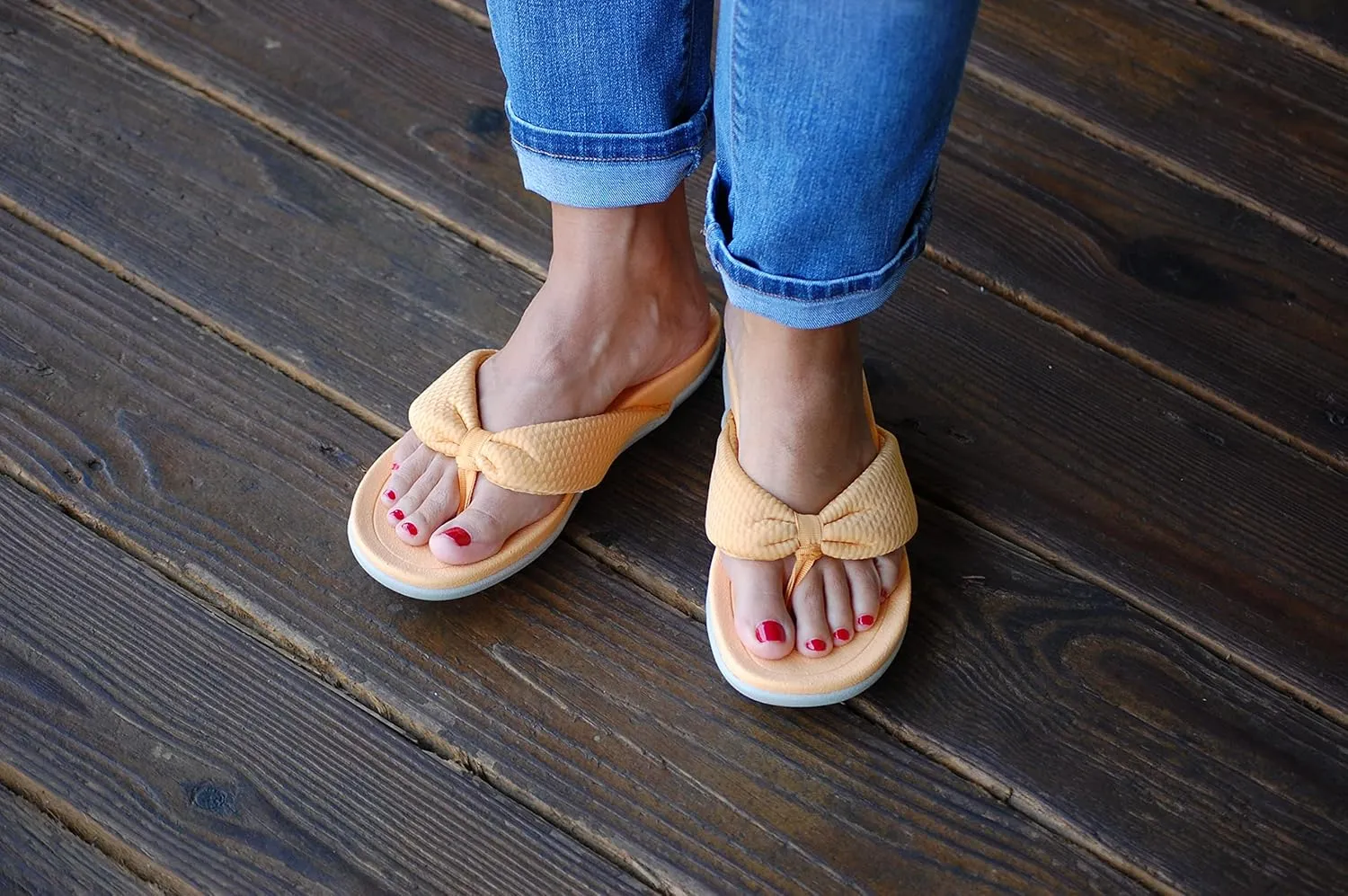 Dearfoams Women's Original Comfort Olivia Thong Flip Flop Sandal with Arch Support