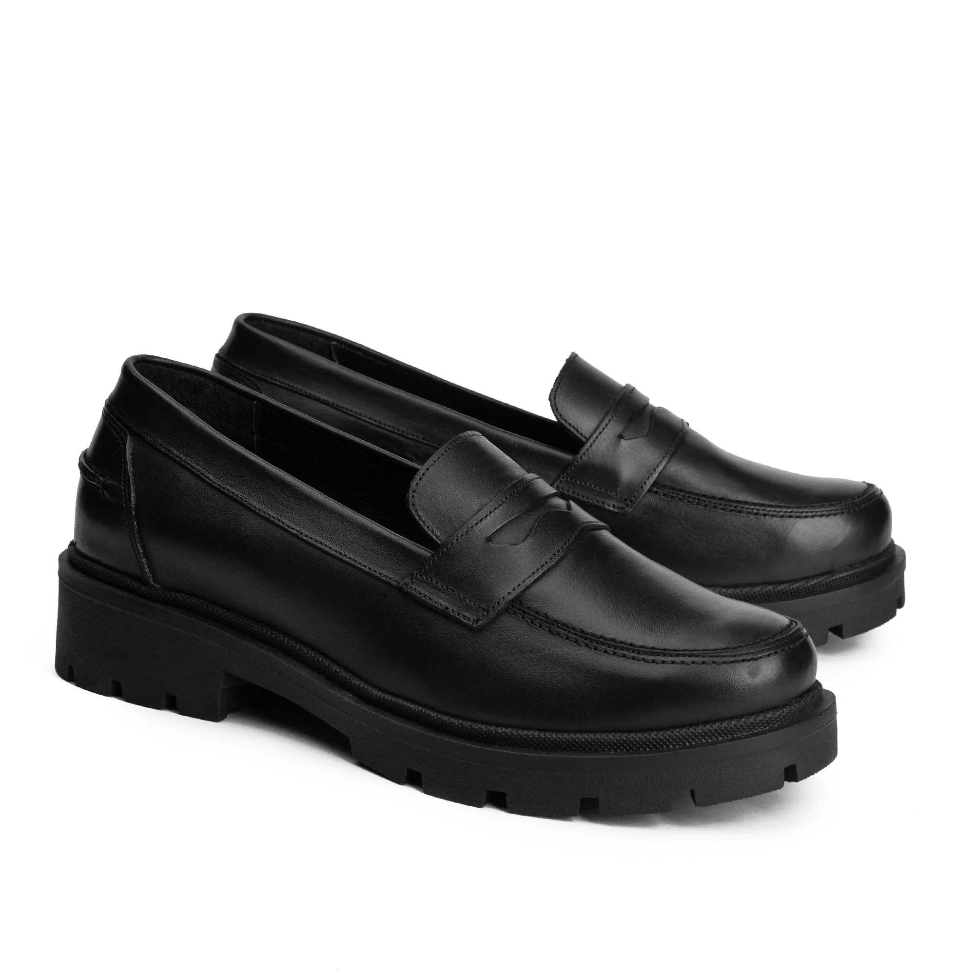 Derby Lug Sole Penny Loafers