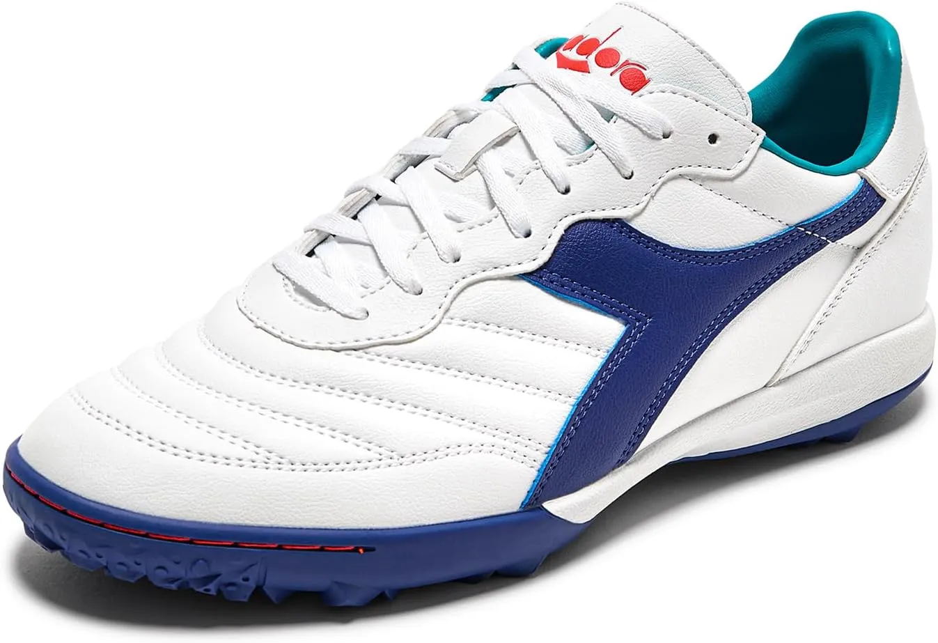 Diadora Brasil Elite Turf Soccer Shoe - Water-Resistant Suprellsoft, Non-Slip PU Heel Lining, Flex Points on Insole, Fine Craftsmanship