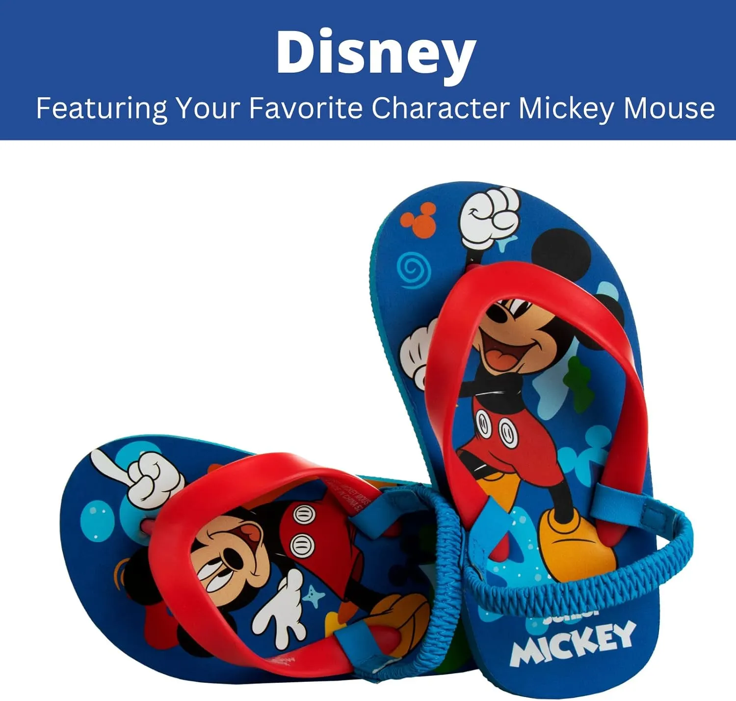 Disney Girls Boys Character Flip Flops Sandals Kids Water Shoes - Minnie Mickey Stitch Moana Toy Story Frozen Cars Encanto Princess Thong Beach Slides Slip On Quick Dry (Toddler-Little Kid)