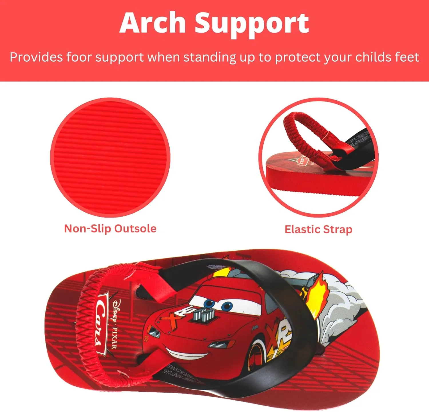 Disney Girls Boys Character Flip Flops Sandals Kids Water Shoes - Minnie Mickey Stitch Moana Toy Story Frozen Cars Encanto Princess Thong Beach Slides Slip On Quick Dry (Toddler-Little Kid)