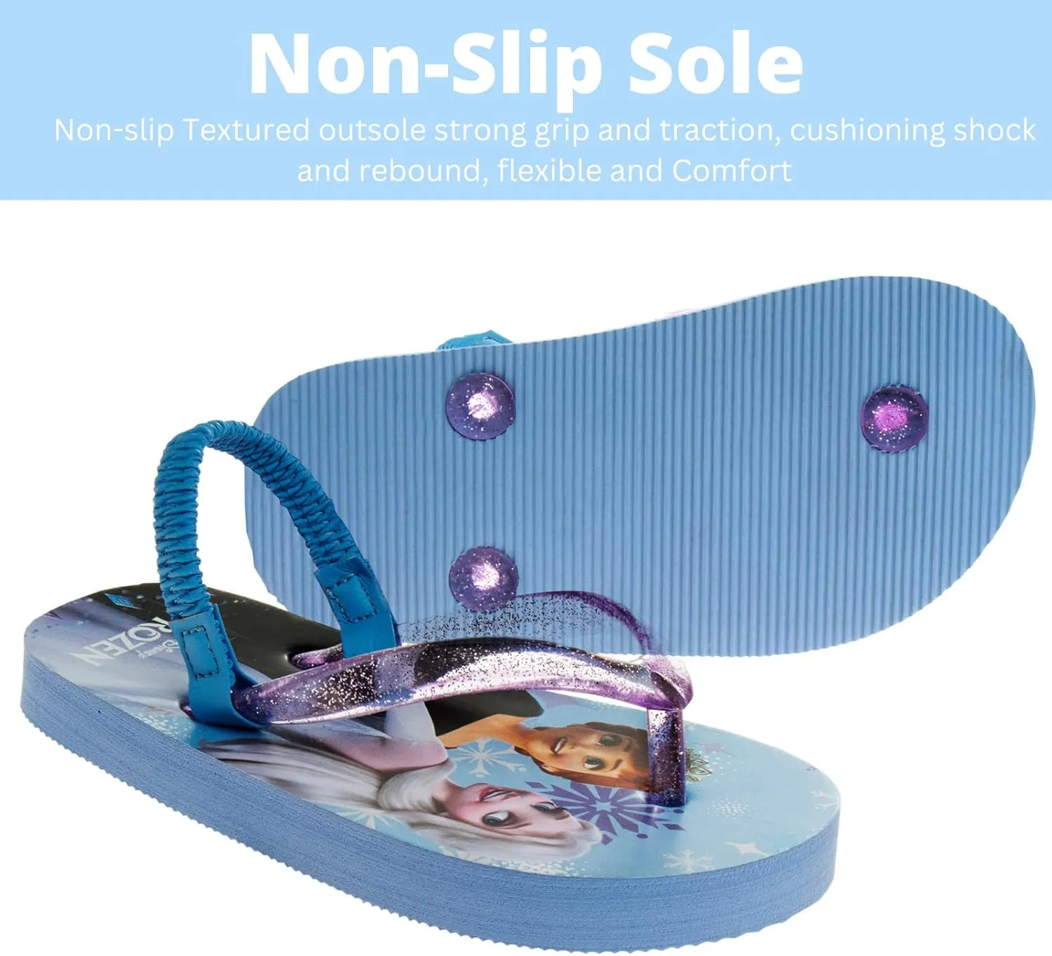 Disney Girls Boys Character Flip Flops Sandals Kids Water Shoes - Minnie Mickey Stitch Moana Toy Story Frozen Cars Encanto Princess Thong Beach Slides Slip On Quick Dry (Toddler-Little Kid)