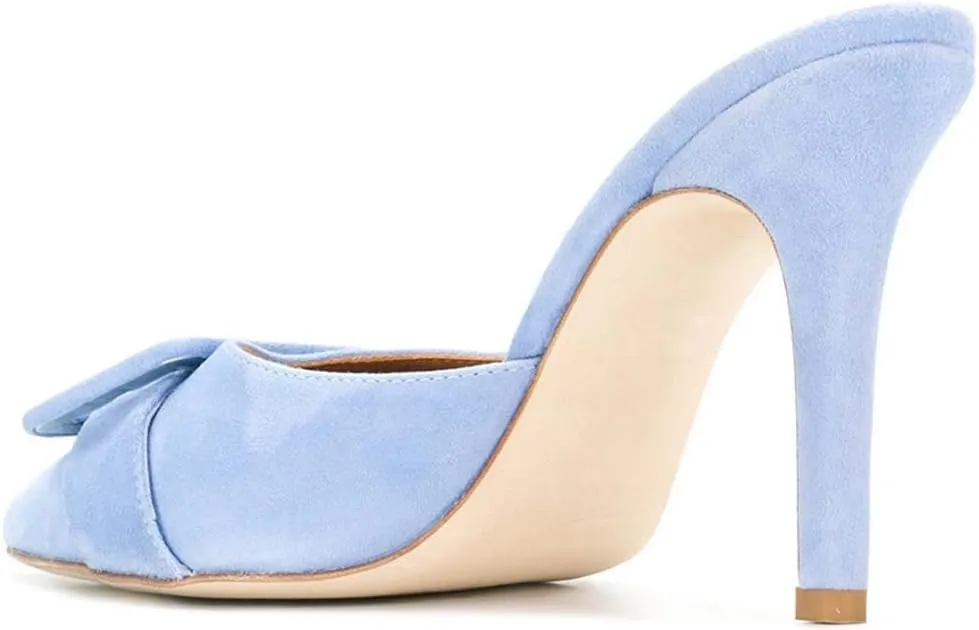 Divanne Heeled Mules for Women, Pointed Toe Slingback Pumps Buckle Kitten Heels Mules Slides Backless Dress Sandals