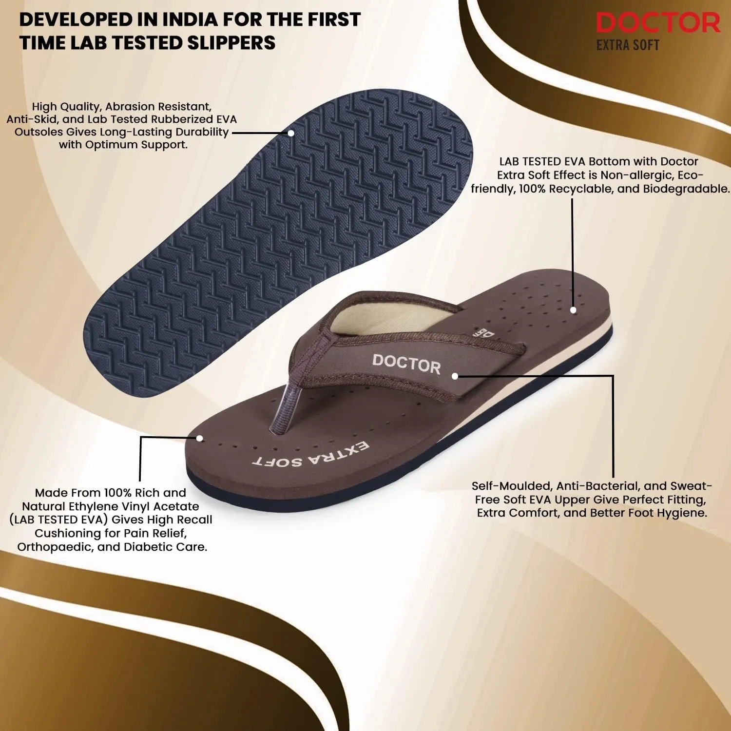 Doctor Slippers for Women Orthopedic Diabetic Pregnancy Non Slip Lightweight Comfortable Flat Casual Stylish Dr Chappals and House Flip flops For Ladies and Girl’s D-22