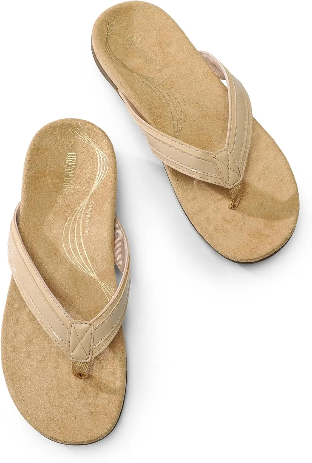 DREAM PAIRS Women's Flip Flops Arch Support Comfortable Soft Cushion Walking Thong Sandals for Summer Beach