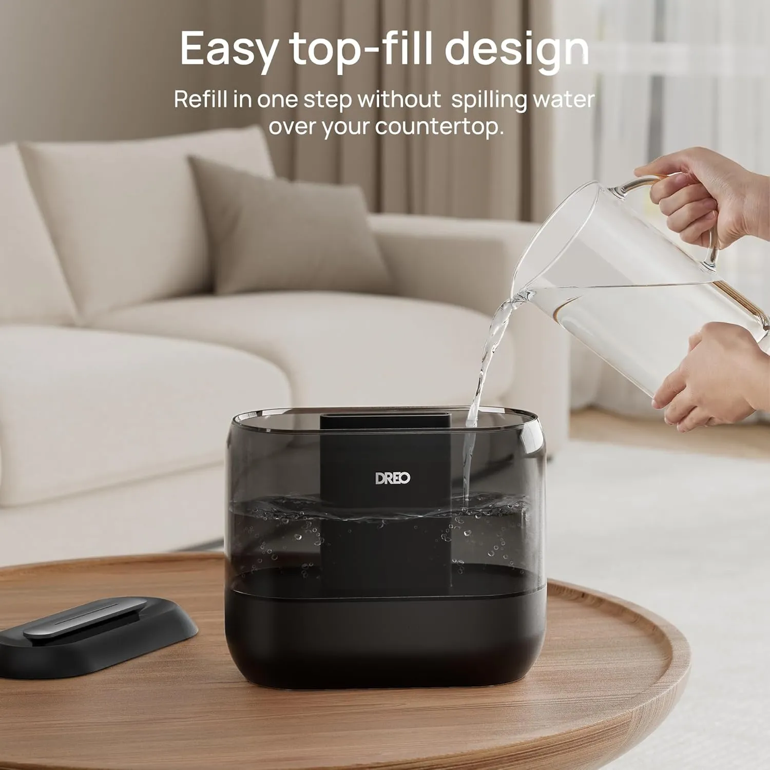 Dreo Humidifiers for Bedroom, Top Fill 4L Supersized Cool Mist Humidifier with Oil Diffuser and Nightlight, 32H Runtime, Quiet Ultrasonic Humidifiers for Home, Large Room, Baby Nursery and Plants