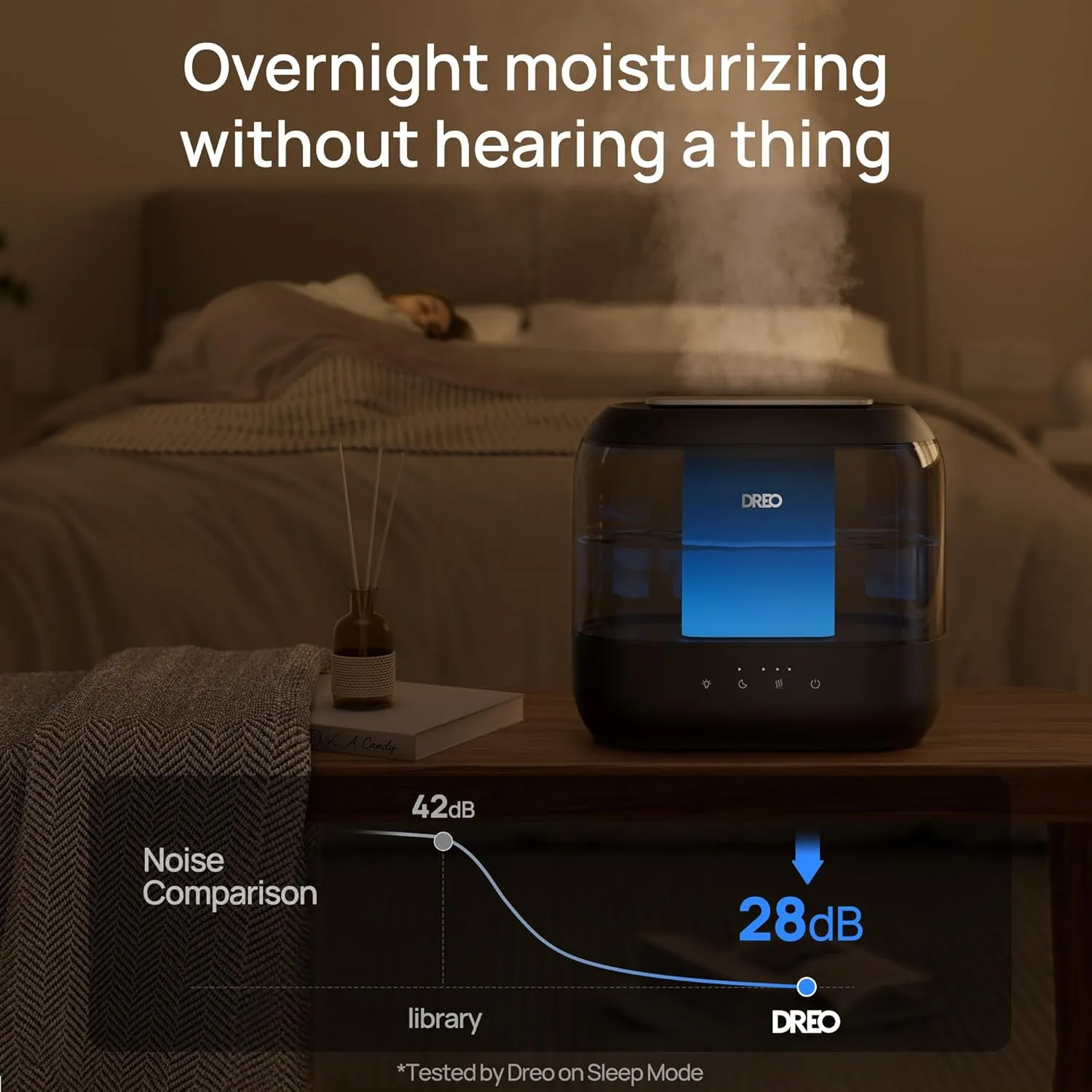 Dreo Humidifiers for Bedroom, Top Fill 4L Supersized Cool Mist Humidifier with Oil Diffuser and Nightlight, 32H Runtime, Quiet Ultrasonic Humidifiers for Home, Large Room, Baby Nursery and Plants