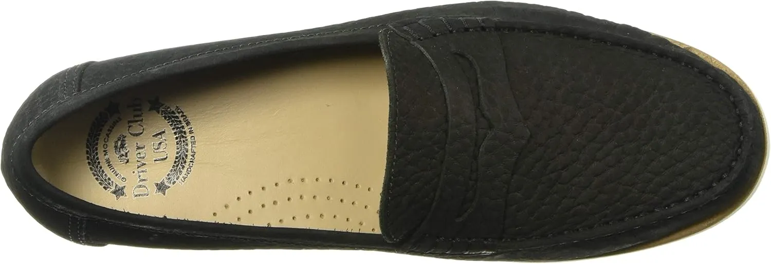 Driver Club USA Men's Leather Made in Brazil Rubber Sole Penny Loafer