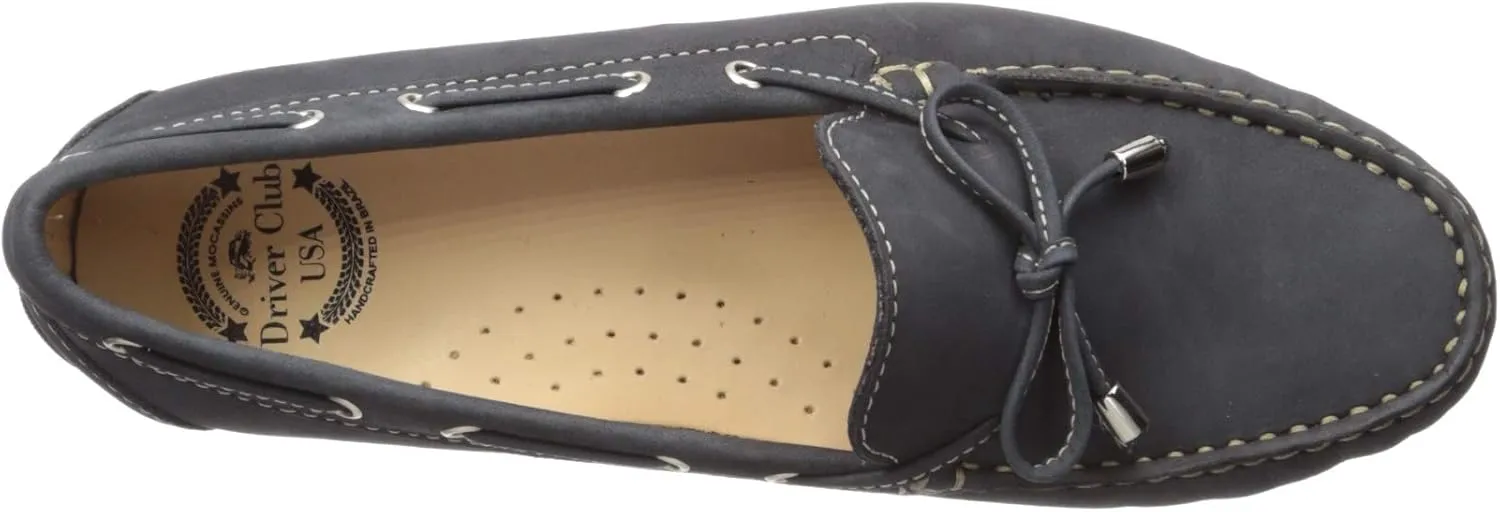 Driver Club USA Women's Leather Made in Brazil Nantucket 2.0 Tiebow Driver Moc Loafer
