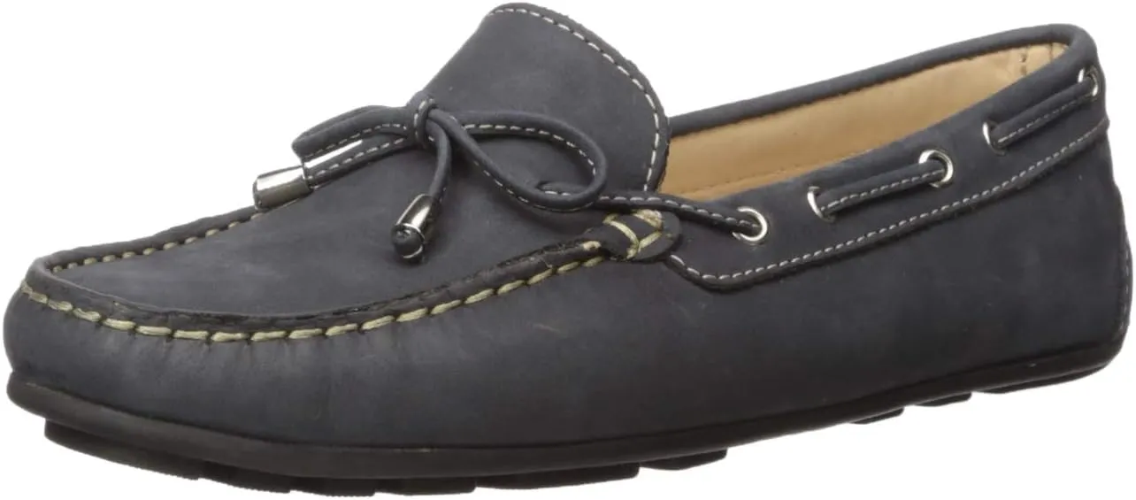 Driver Club USA Women's Leather Made in Brazil Nantucket 2.0 Tiebow Driver Moc Loafer