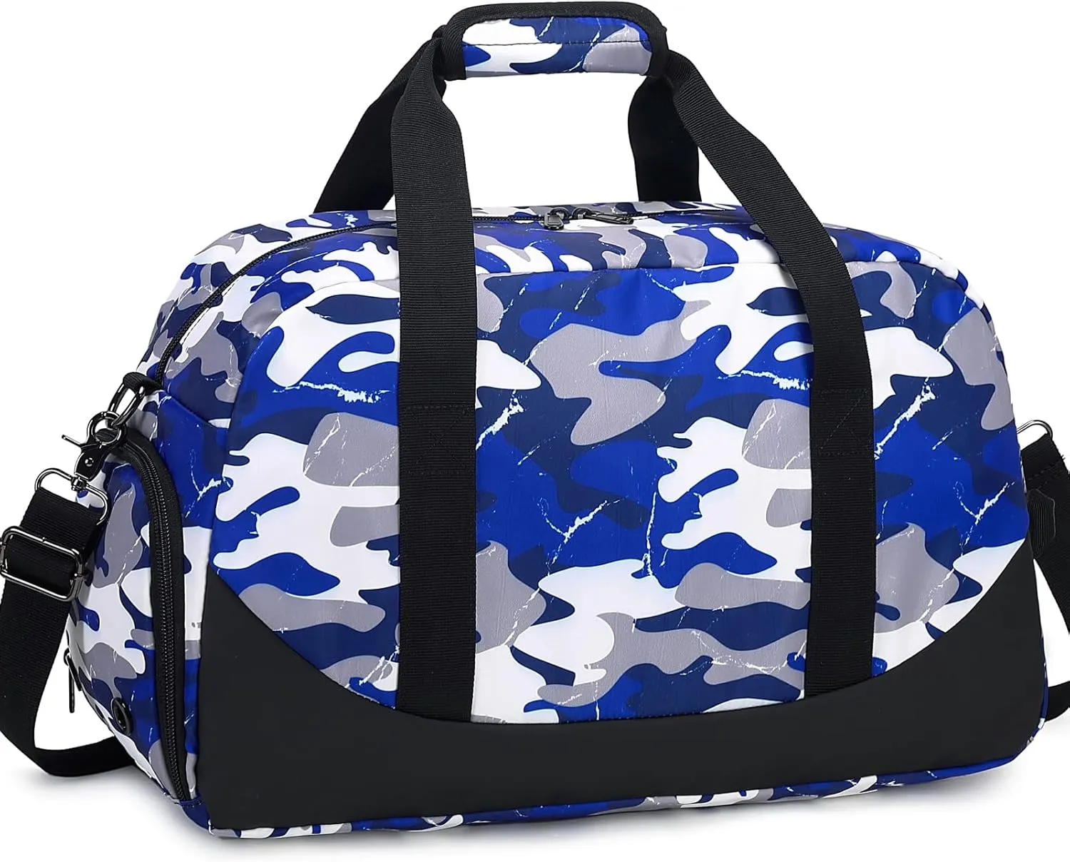 DSIUE Boys Duffle Bag Sports Gym Bag Overnight Weekender Travel Duffel Bag With Shoe Compartment (Camo Blue)