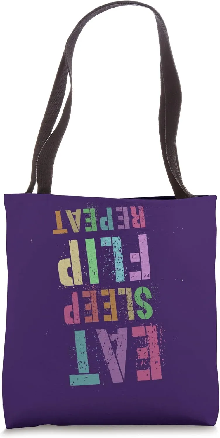 EAT SLEEP FLIP REPEAT Cheerleading Cheerleader Gymnastics Tote Bag