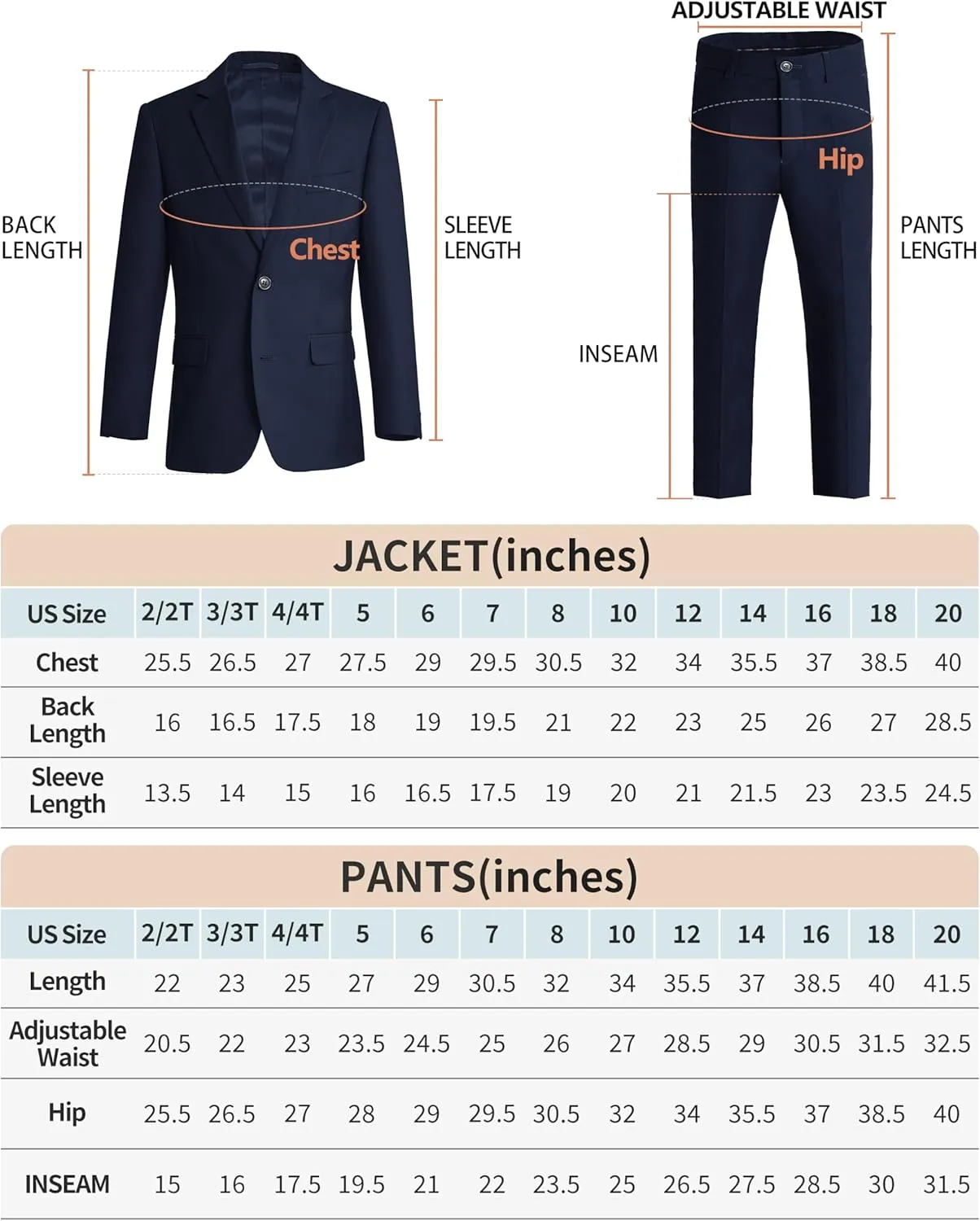 ELPA ELPA Boys Slim Fit Suit Kids Formal Suits Set for Boys Youth Suit Ring Bearer Outfit