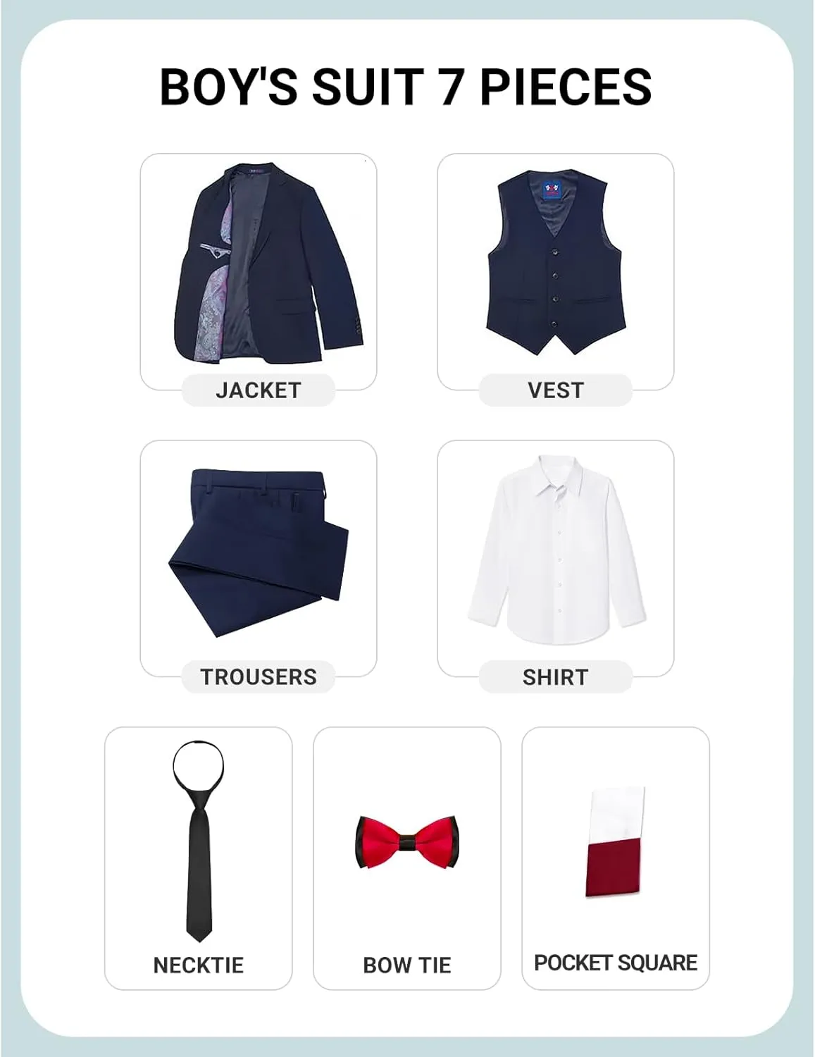 ELPA ELPA Boys Slim Fit Suit Kids Formal Suits Set for Boys Youth Suit Ring Bearer Outfit