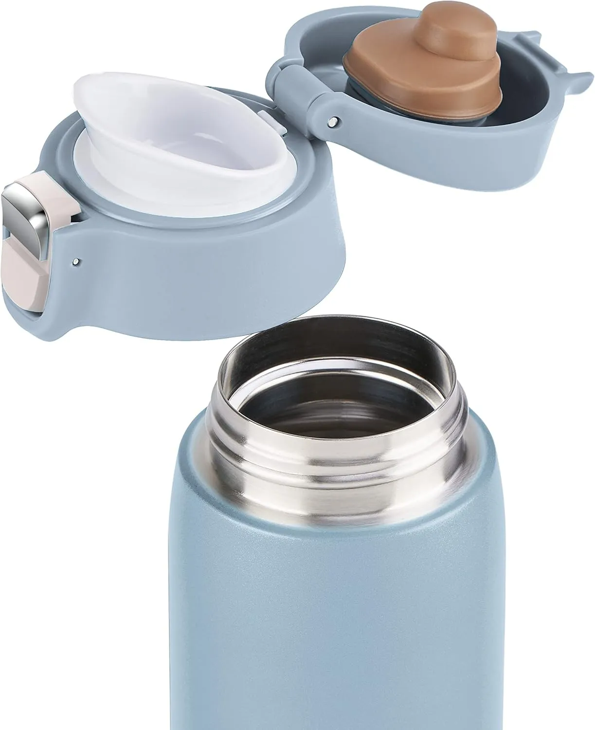 Emsa N21518 Travel Mug Light Insulated Mug | Capacity: 0.4 L | Extra Slim Format | Lightweight | Stainless Steel | Folding Closure System | 100% Leak-proof | 8 Hours Hot / 16 Hours Cold | BPA-Free |
