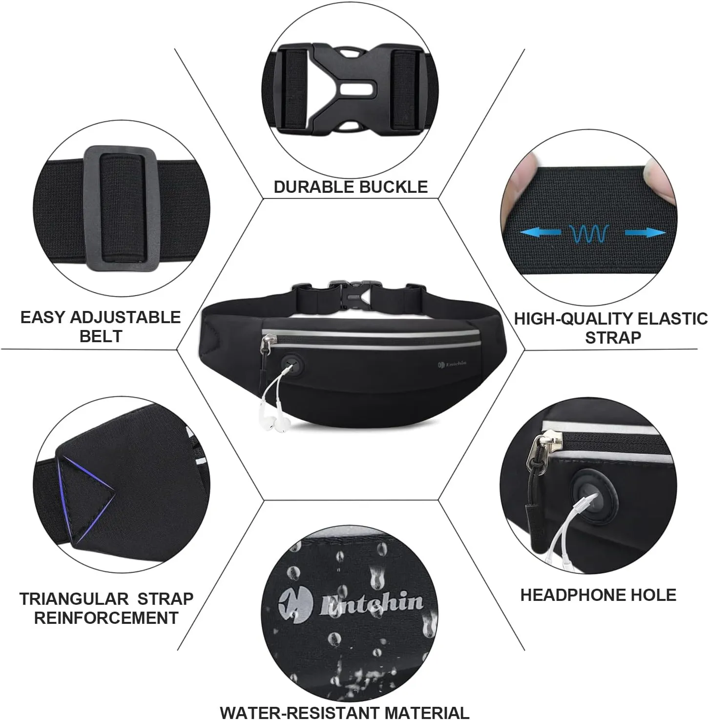 Entchin Fanny Pack for Women Men,Crossbody Belt Bag with 4-Zipper Pockets,Adjustable Waist Bag Pack,One of the Most Popular Travel Essential Gifts for Walking,Traveling,Cycling and Shopping
