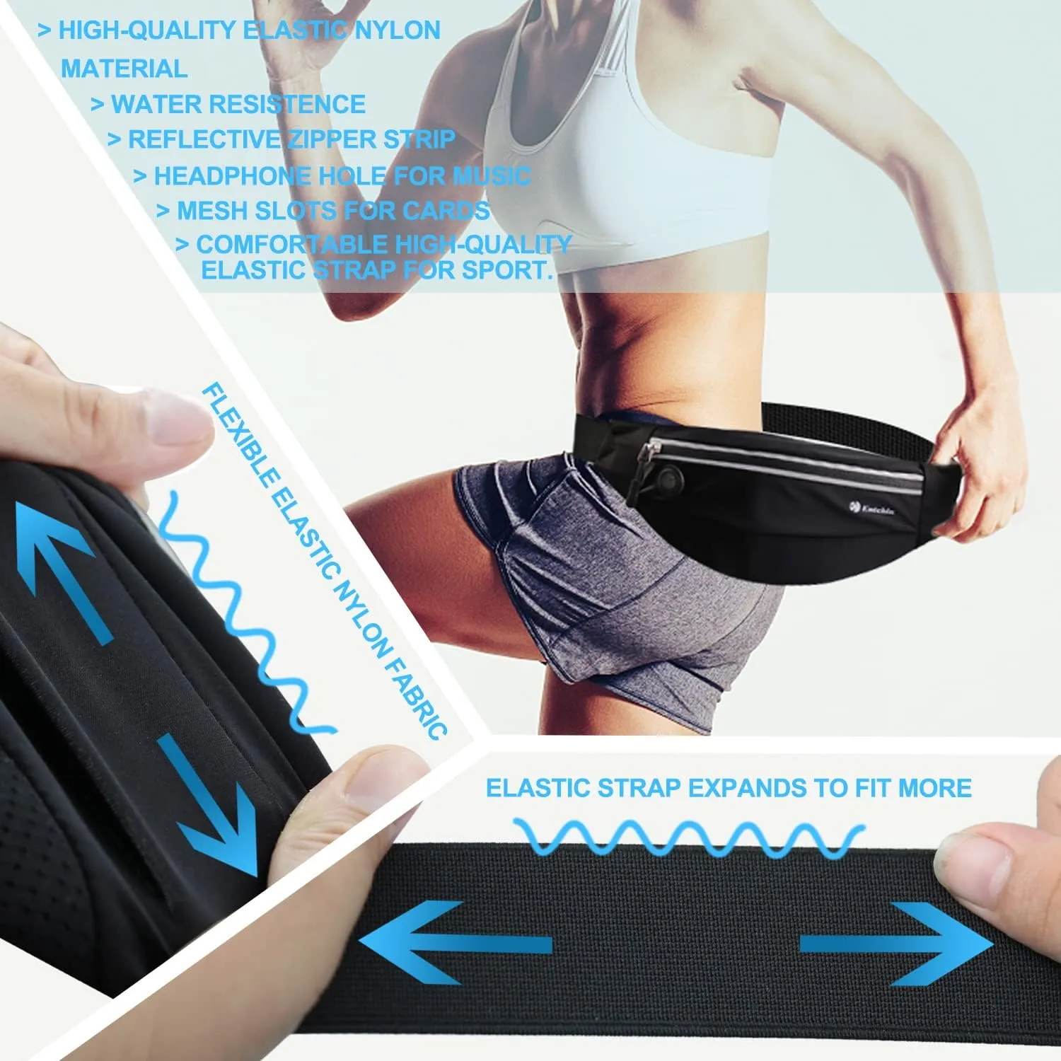 Entchin Fanny Pack for Women Men,Crossbody Belt Bag with 4-Zipper Pockets,Adjustable Waist Bag Pack,One of the Most Popular Travel Essential Gifts for Walking,Traveling,Cycling and Shopping