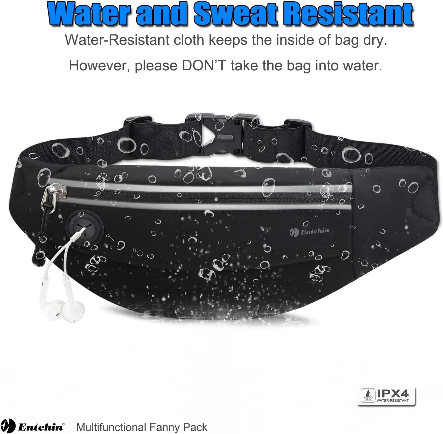 Entchin Fanny Pack for Women Men,Crossbody Belt Bag with 4-Zipper Pockets,Adjustable Waist Bag Pack,One of the Most Popular Travel Essential Gifts for Walking,Traveling,Cycling and Shopping